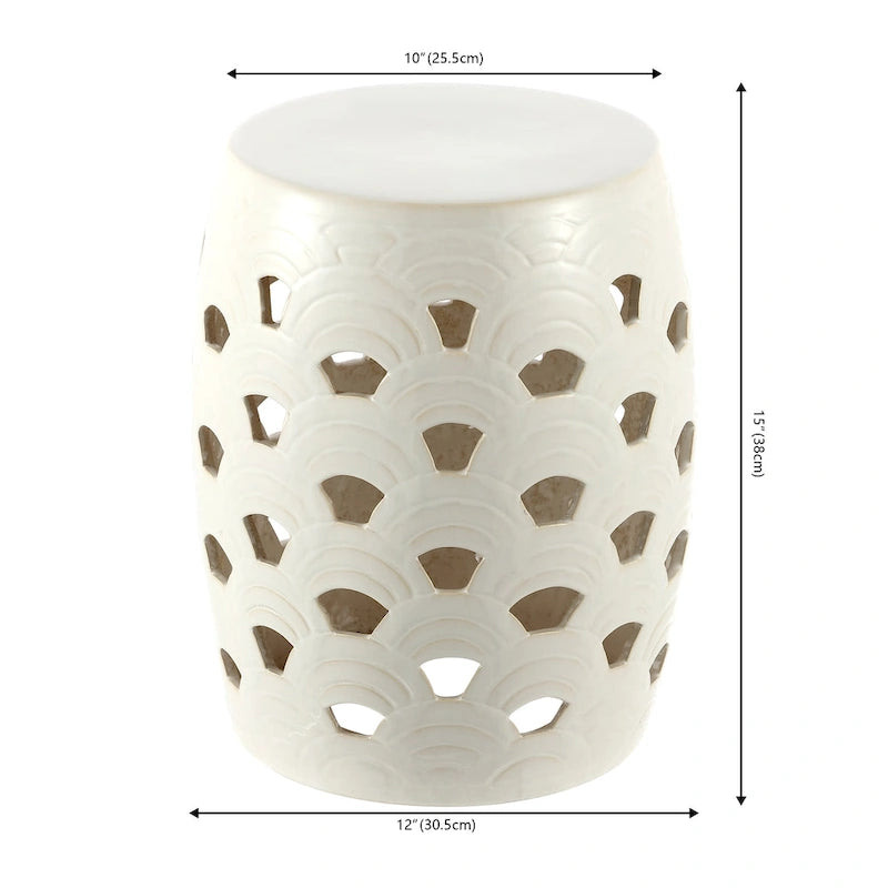 Tabouret de jardin décoratif en céramique (entièrement assemblé)