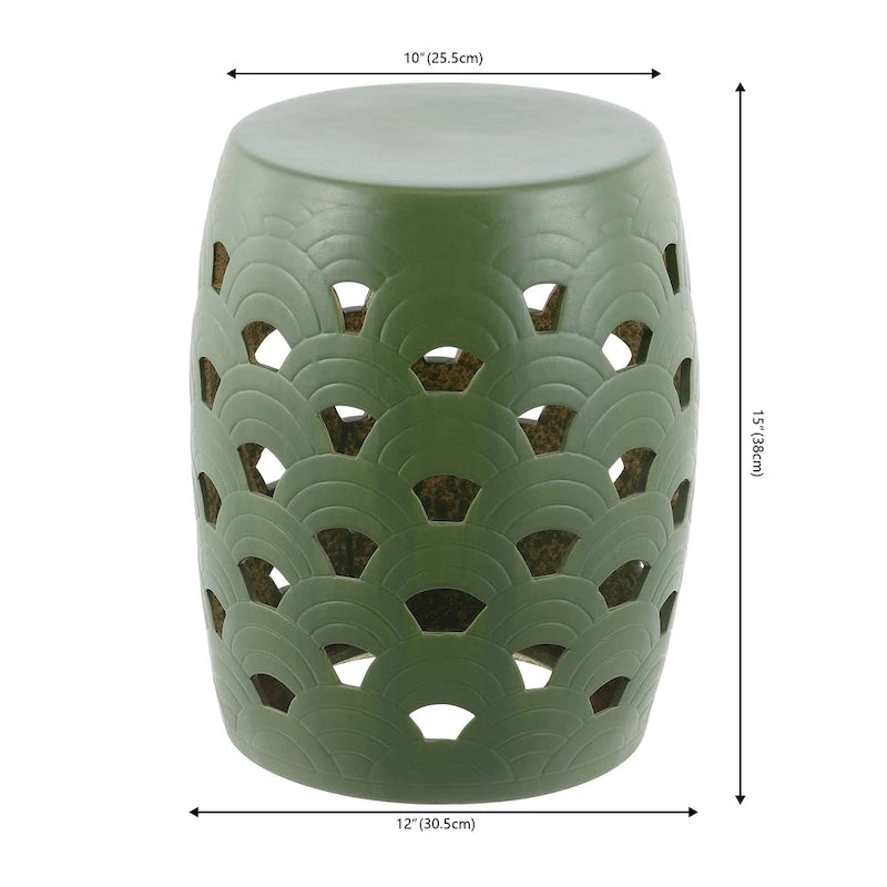 Tabouret de jardin décoratif en céramique (entièrement assemblé)