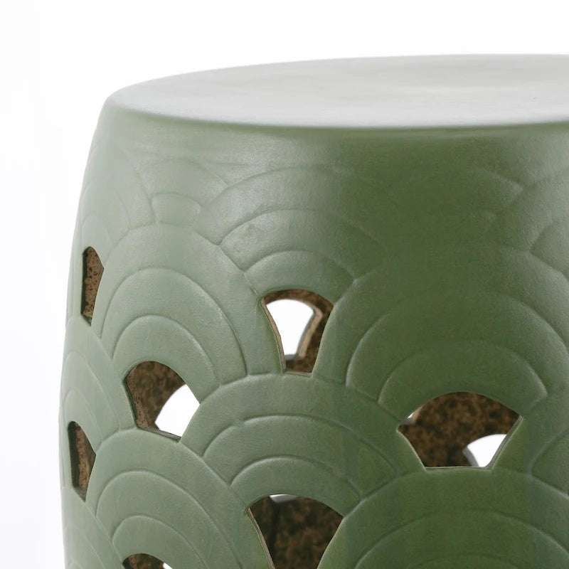 Tabouret de jardin décoratif en céramique (entièrement assemblé)