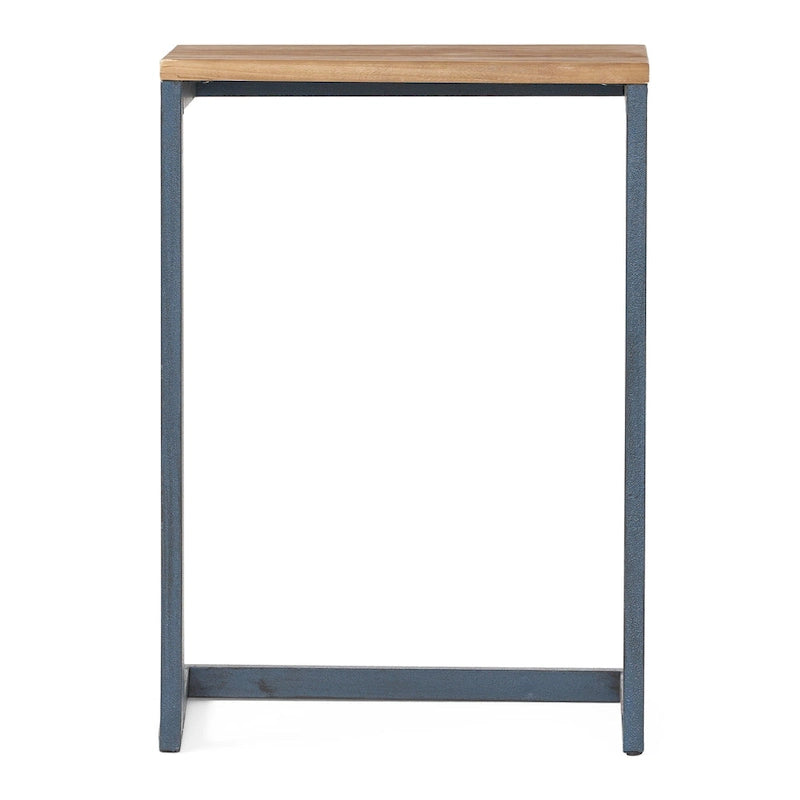 Table d'appoint en sapin ancien extérieur en forme de C