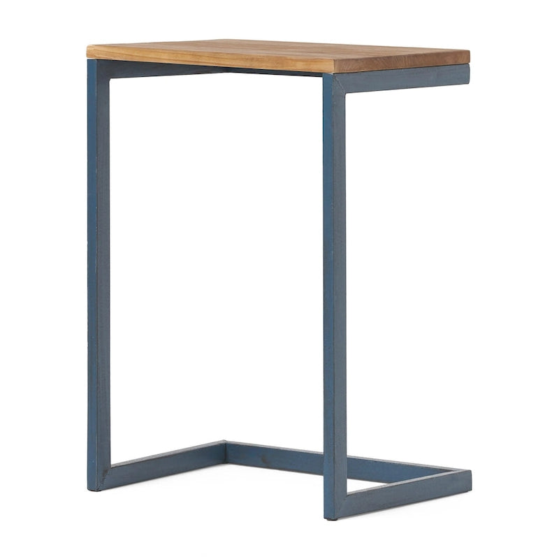 Table d'appoint en sapin ancien extérieur en forme de C