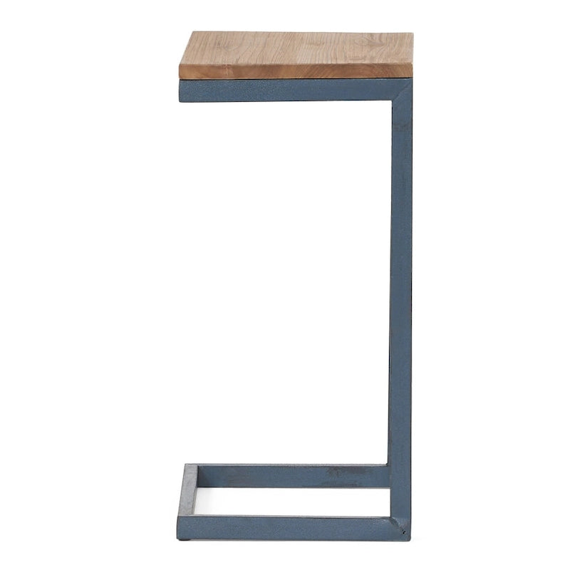 Table d'appoint en sapin ancien extérieur en forme de C