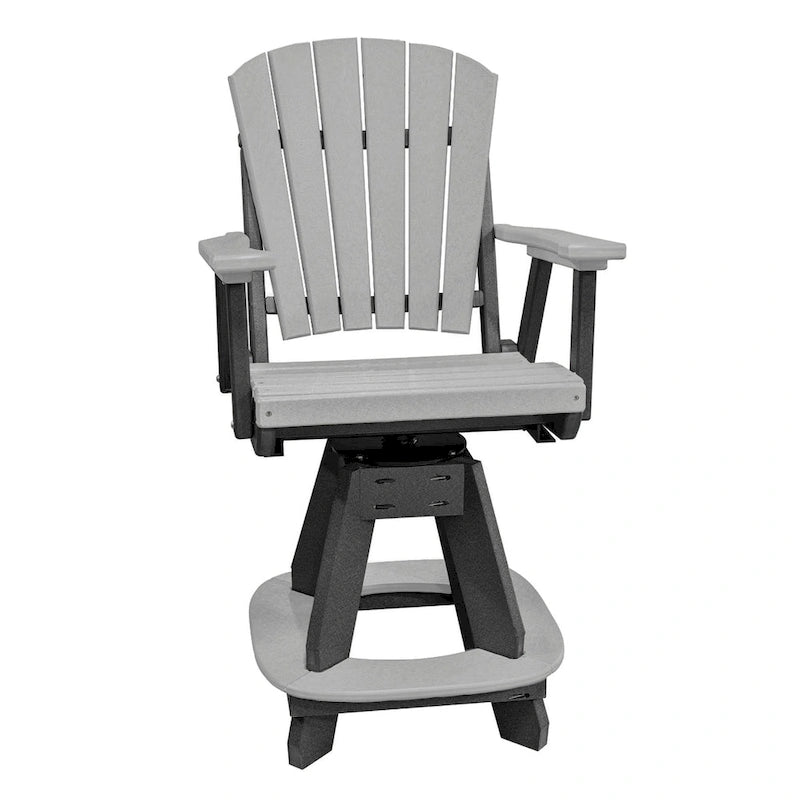 Fauteuil de bureau et de maison, hauteur comptoir, pivotant, accoudoirs, gris clair, base noire