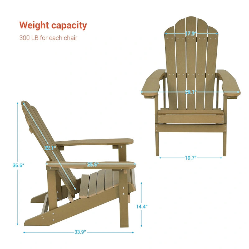 Chaise Adirondack d'extérieur, Chaise individuelle aspect bois