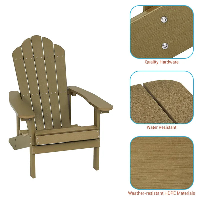 Chaise Adirondack d'extérieur, Chaise individuelle aspect bois