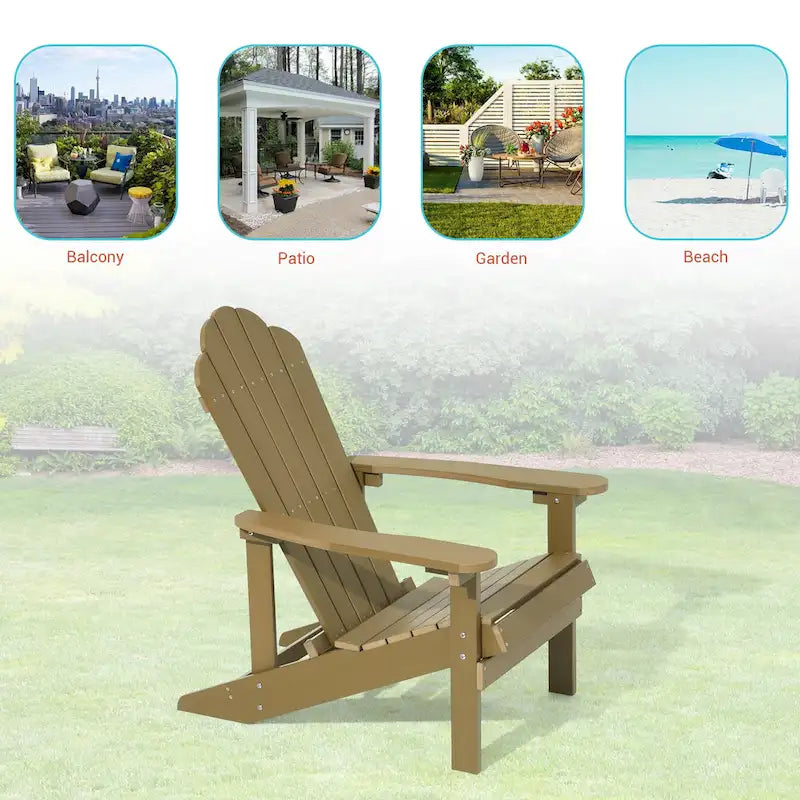 Chaise Adirondack d'extérieur, Chaise individuelle aspect bois