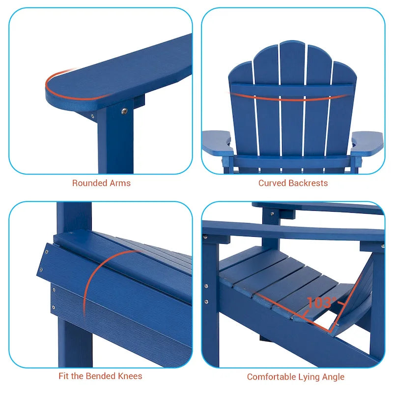 Chaise Adirondack d'extérieur, Chaise individuelle aspect bois