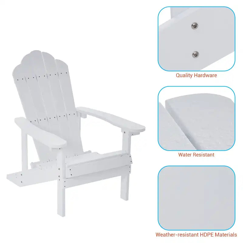 Chaise Adirondack d'extérieur, Chaise individuelle aspect bois