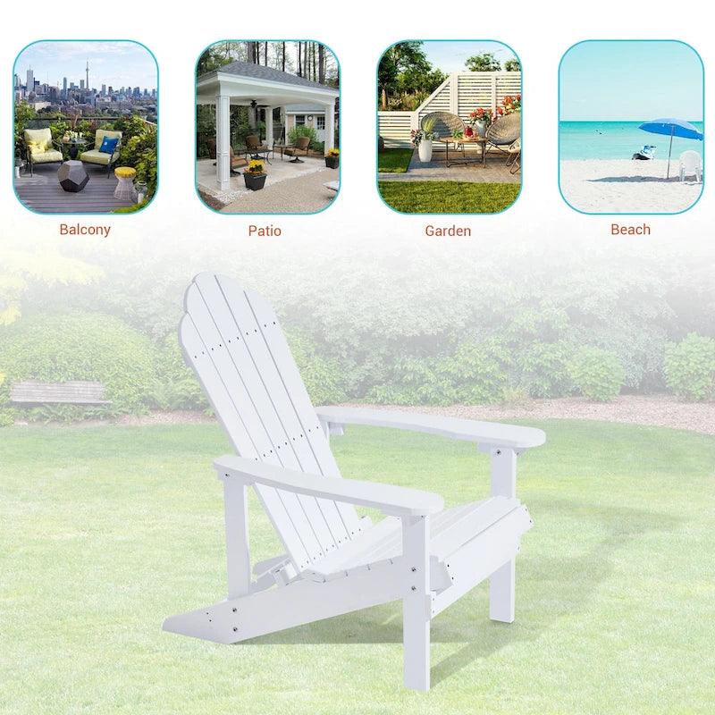 Chaise Adirondack d'extérieur, Chaise individuelle aspect bois