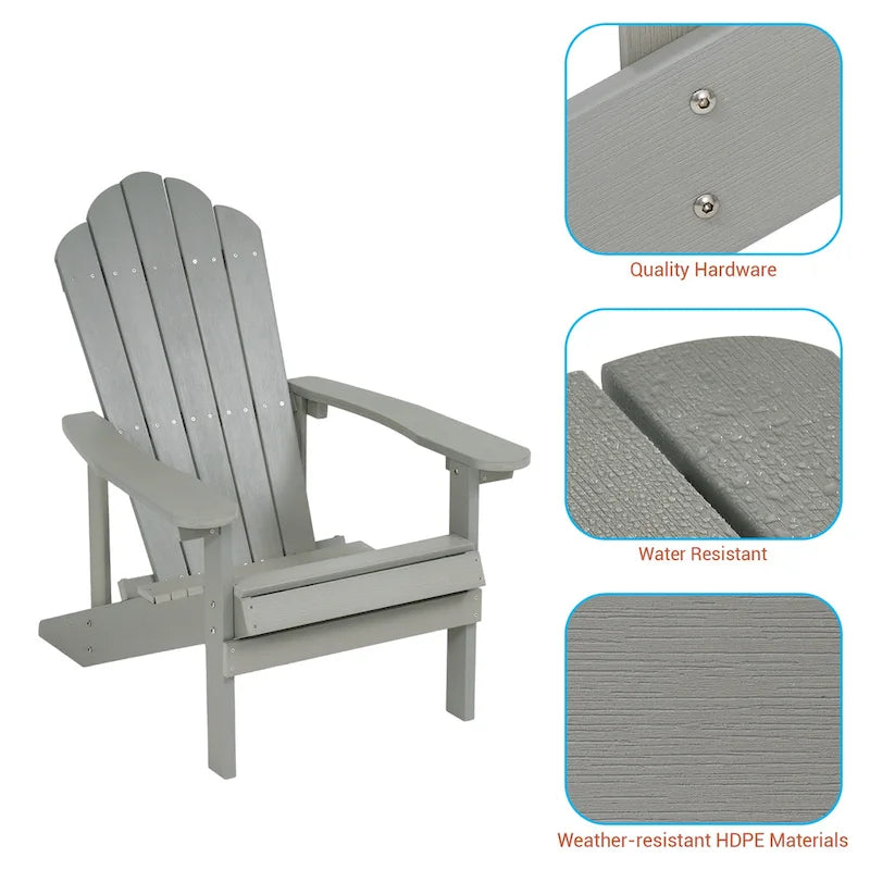 Chaise Adirondack d'extérieur, Chaise individuelle aspect bois