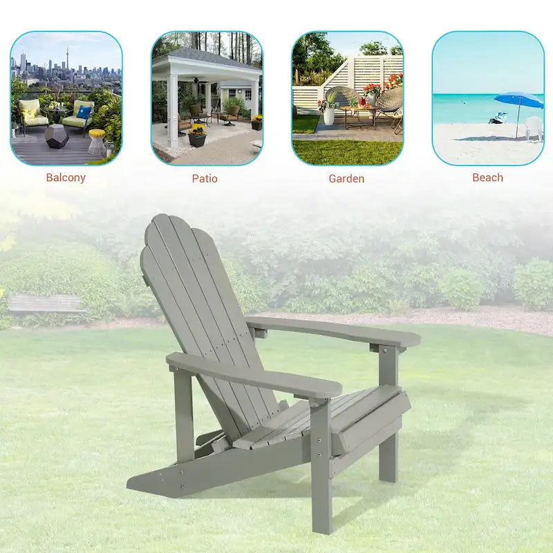 Chaise Adirondack d'extérieur, Chaise individuelle aspect bois