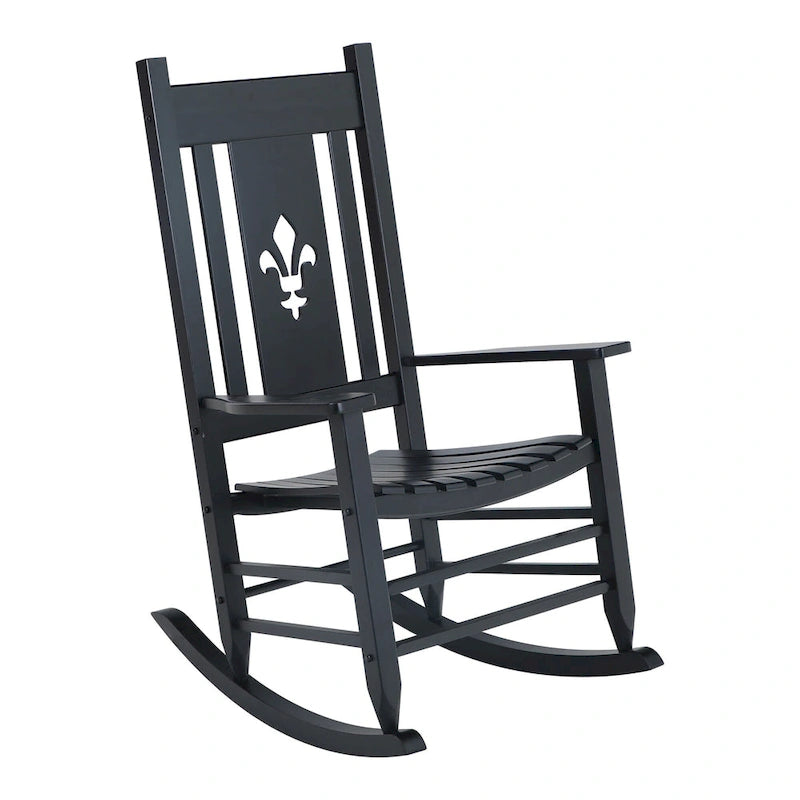 Chaise à bascule en bois d'extérieur