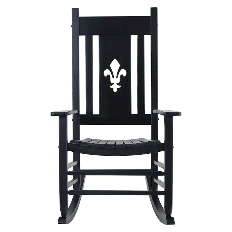 Chaise à bascule en bois d'extérieur