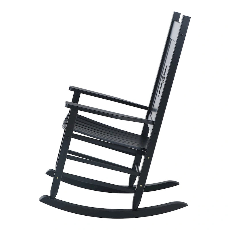 Chaise à bascule en bois d'extérieur