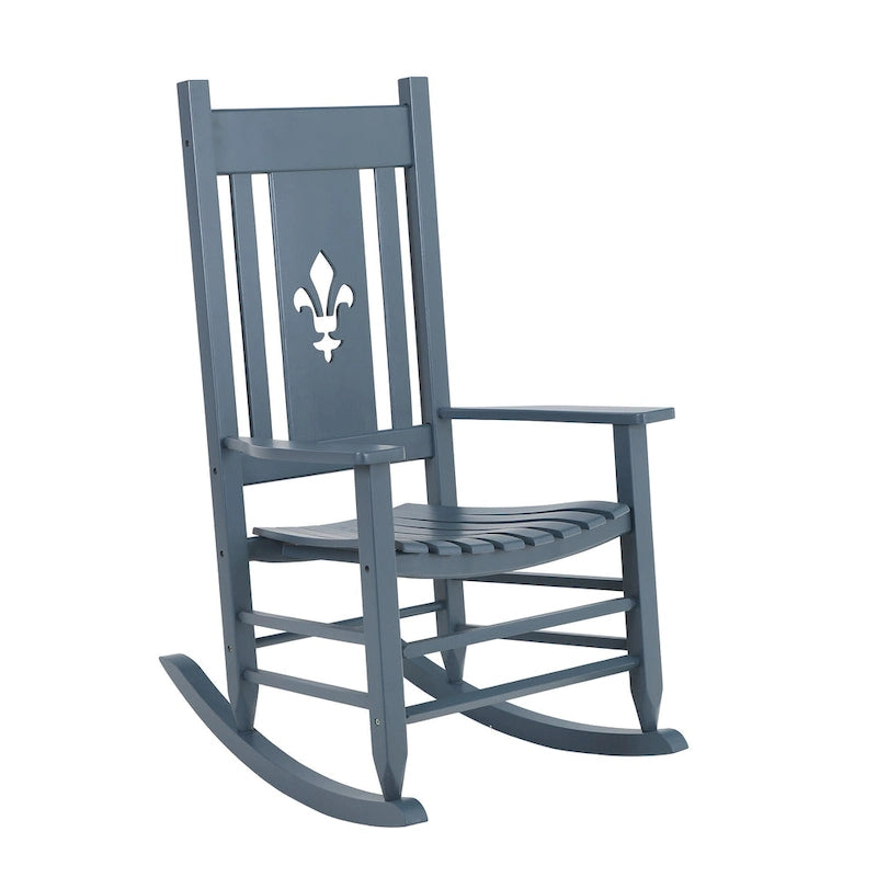 Chaise à bascule en bois d'extérieur