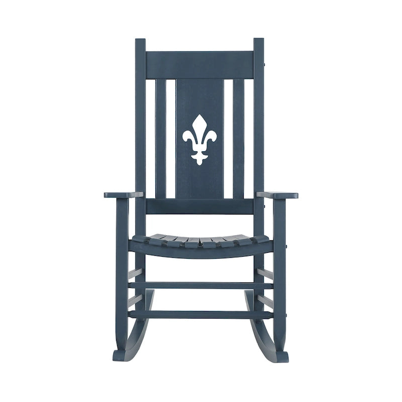 Chaise à bascule en bois d'extérieur