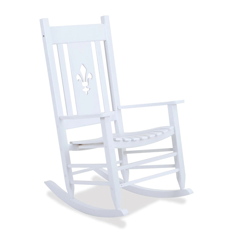 Chaise à bascule en bois d'extérieur