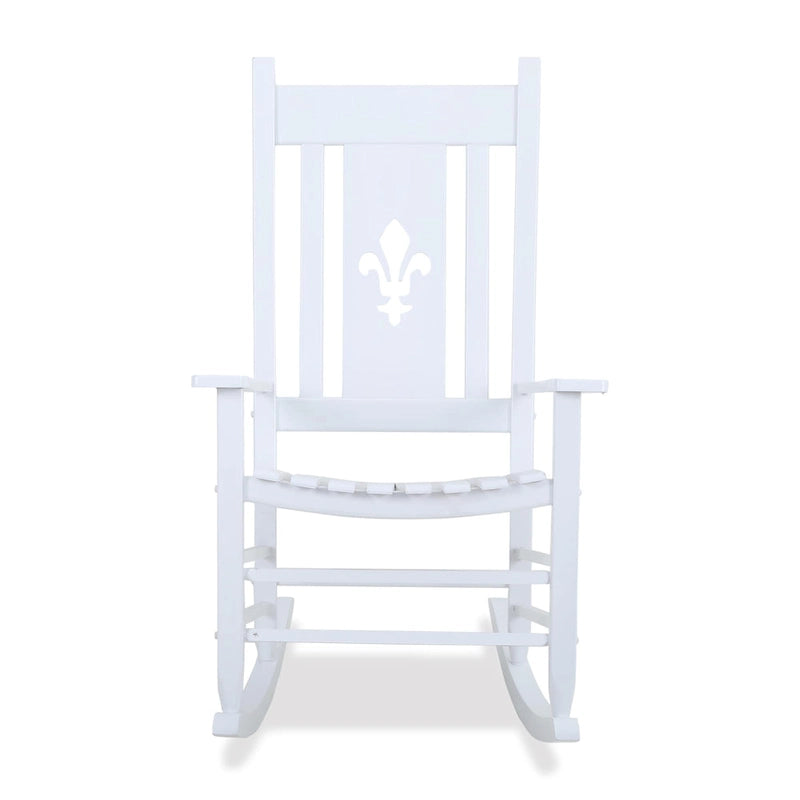 Chaise à bascule en bois d'extérieur