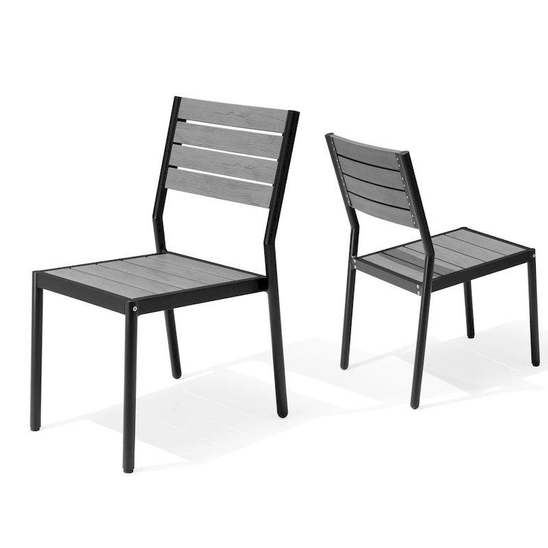 Chaises de salle à manger empilables en aluminium pour terrasse extérieure - 49,3 cm P x 39,9 cm L x 86,1 cm H