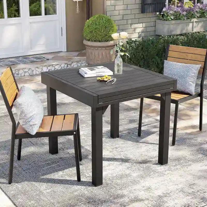 Chaises de salle à manger empilables en aluminium pour terrasse extérieure - 49,3 cm P x 39,9 cm L x 86,1 cm H