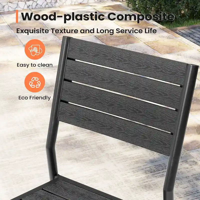 Chaises de salle à manger empilables en aluminium pour terrasse extérieure - 49,3 cm P x 39,9 cm L x 86,1 cm H