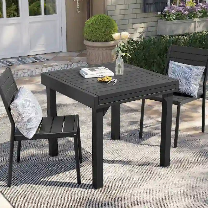 Chaises de salle à manger empilables en aluminium pour terrasse extérieure - 49,3 cm P x 39,9 cm L x 86,1 cm H