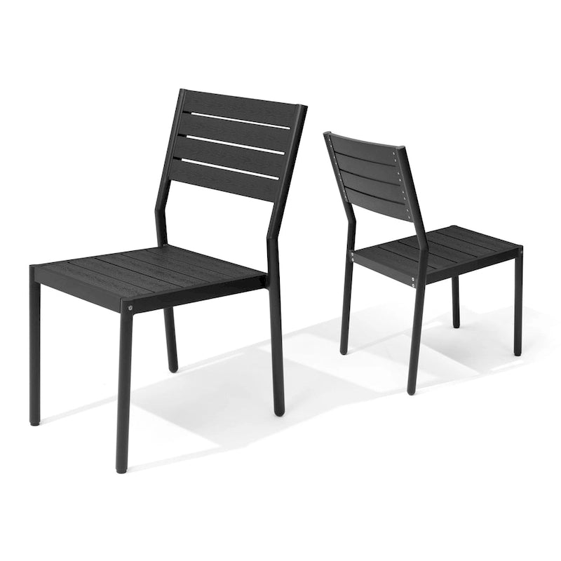 Chaises de salle à manger empilables en aluminium pour terrasse extérieure - 49,3 cm P x 39,9 cm L x 86,1 cm H
