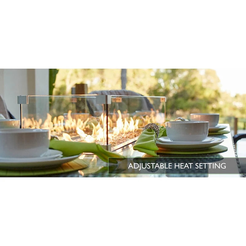 Table de salle à manger brasero carré à gaz pour terrasse