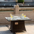 Table de salle à manger brasero carré à gaz pour terrasse