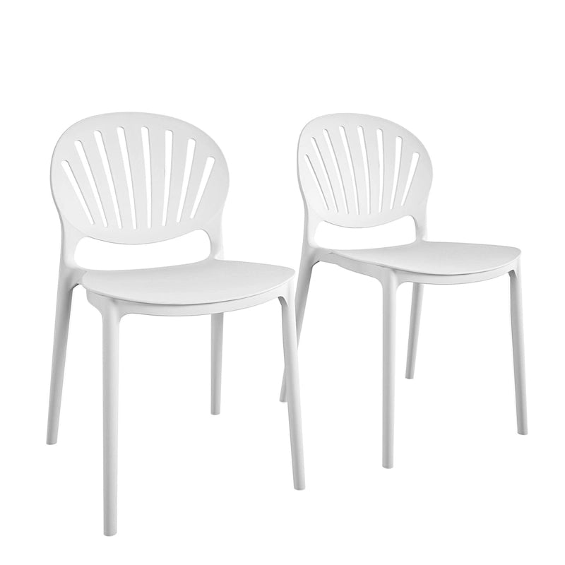 Chaise empilable en résine d'intérieur/extérieur avec dossier coquille