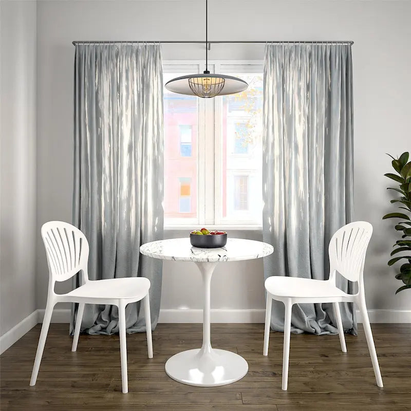 Chaise empilable en résine d'intérieur/extérieur avec dossier coquille