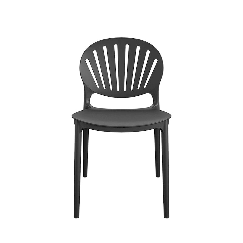 Chaise empilable en résine d'intérieur/extérieur avec dossier coquille