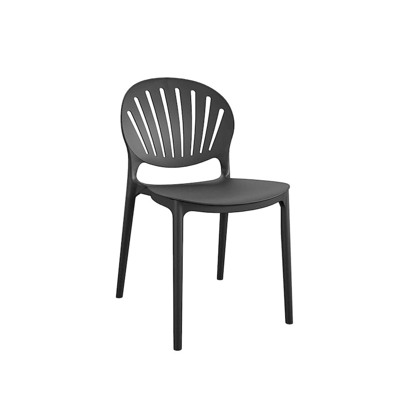 Chaise empilable en résine d'intérieur/extérieur avec dossier coquille