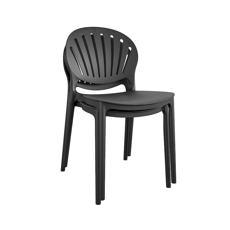 Chaise empilable en résine d'intérieur/extérieur avec dossier coquille