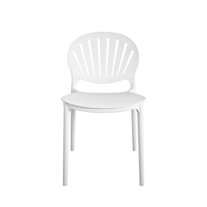 Chaise empilable en résine d'intérieur/extérieur avec dossier coquille