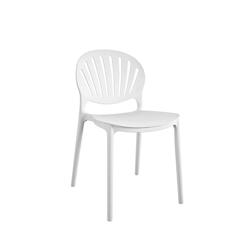 Chaise empilable en résine d'intérieur/extérieur avec dossier coquille