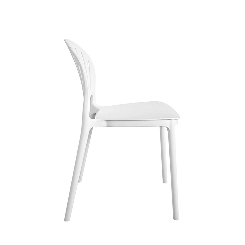 Chaise empilable en résine d'intérieur/extérieur avec dossier coquille