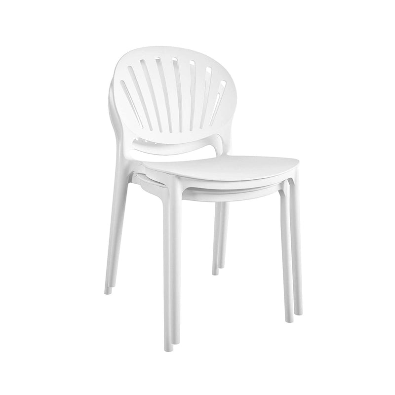 Chaise empilable en résine d'intérieur/extérieur avec dossier coquille