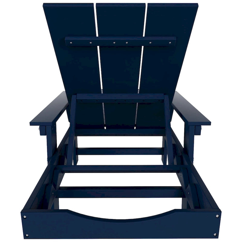 Chaise longue en polyéthylène moderne, inclinable, écologique, toutes saisons, avec accoudoirs et roues
