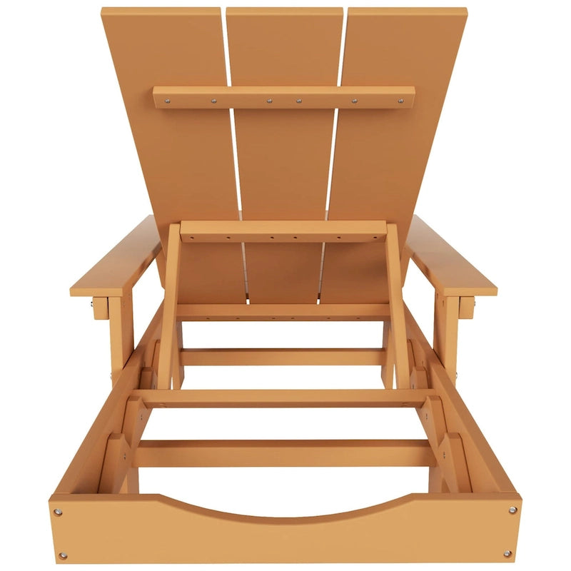 Chaise longue en polyéthylène moderne, inclinable, écologique, toutes saisons, avec accoudoirs et roues