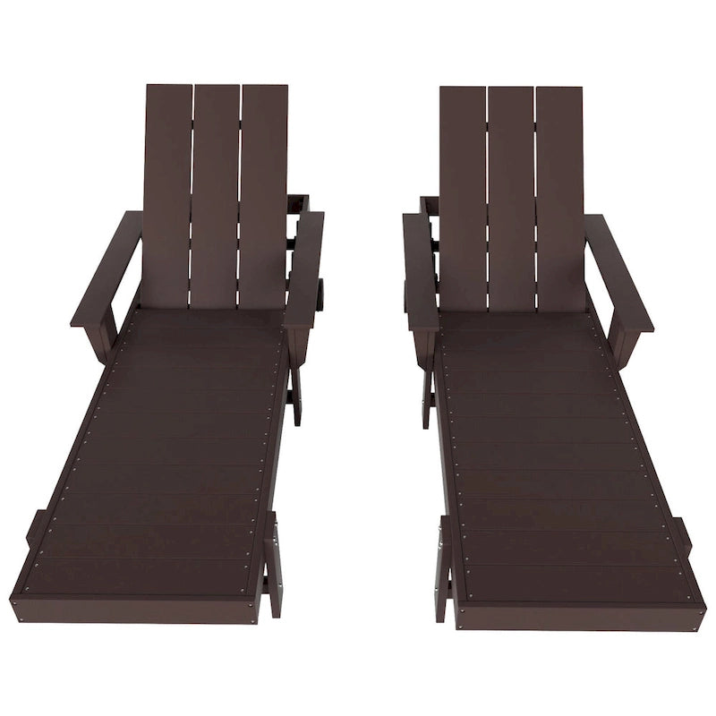 Chaise longue en polyéthylène moderne, inclinable, écologique, toutes saisons, avec accoudoirs et roues