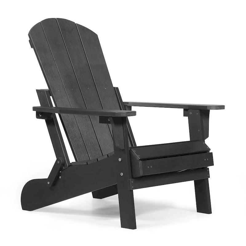 Chaise Adirondack pliante en polyéthylène avec ottoman coulissant