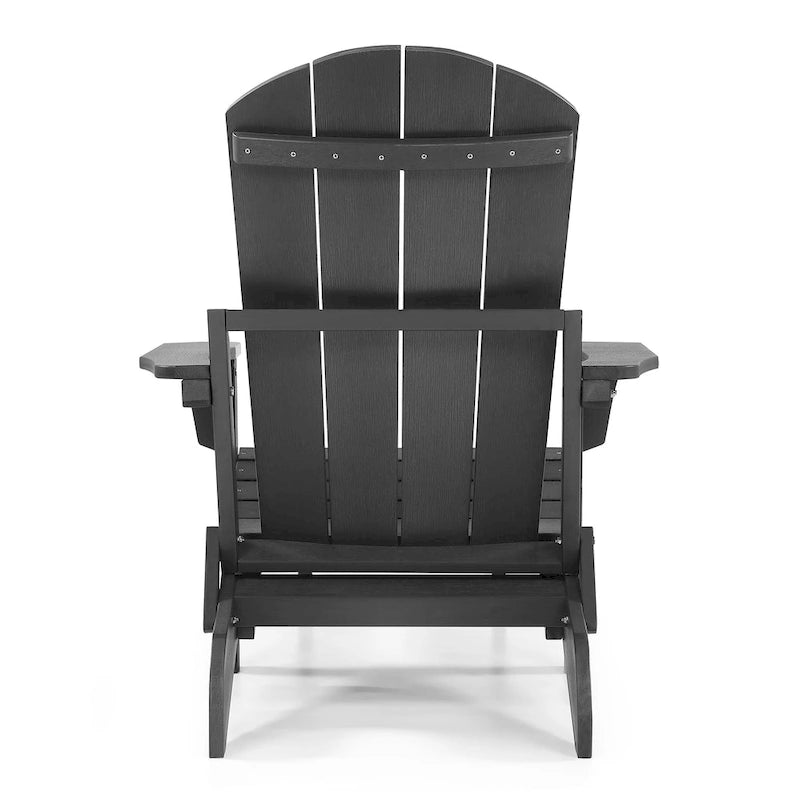Chaise Adirondack pliante en polyéthylène avec ottoman coulissant