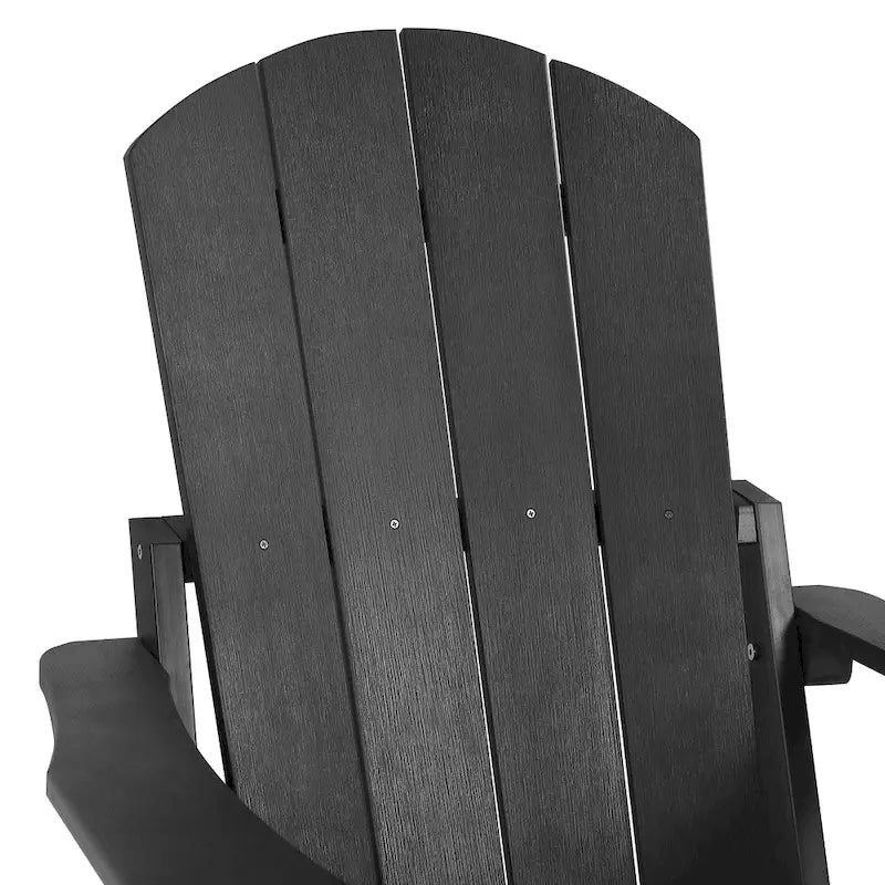 Chaise Adirondack pliante en polyéthylène avec ottoman coulissant
