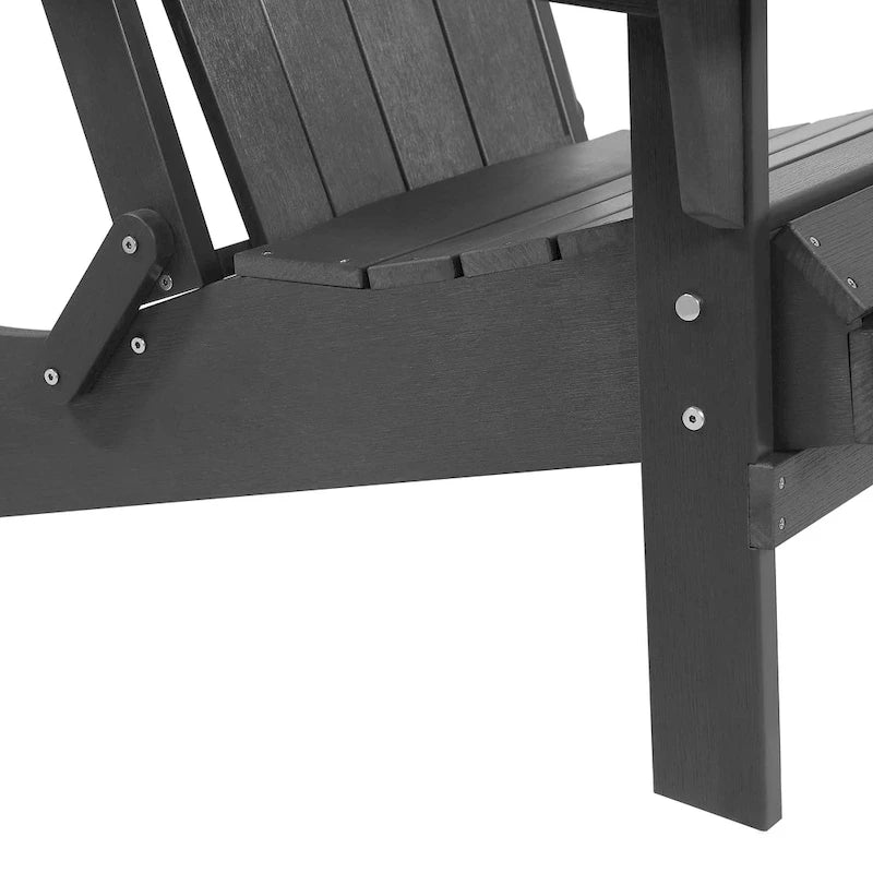 Chaise Adirondack pliante en polyéthylène avec ottoman coulissant