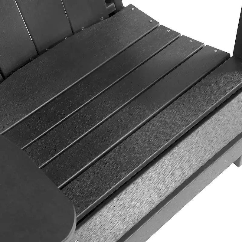 Chaise Adirondack pliante en polyéthylène avec ottoman coulissant