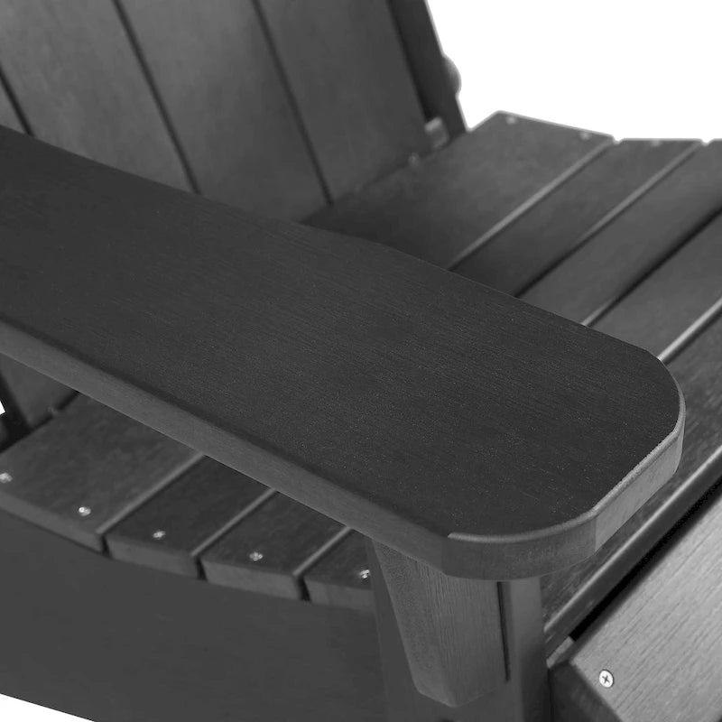 Chaise Adirondack pliante en polyéthylène avec ottoman coulissant