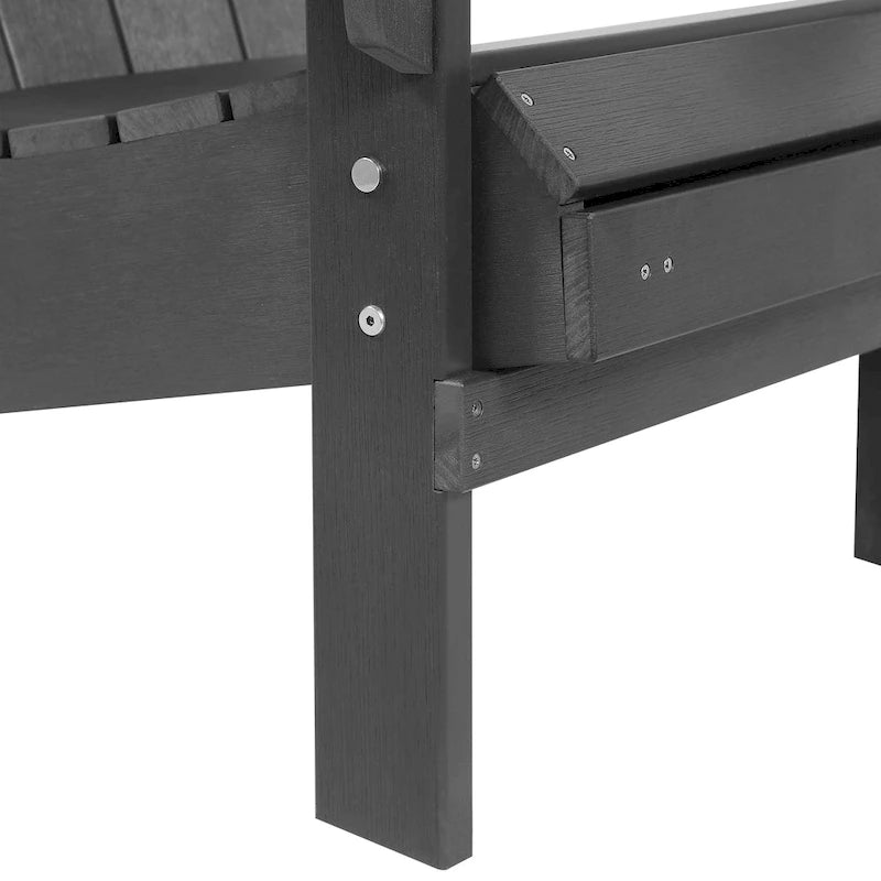 Chaise Adirondack pliante en polyéthylène avec ottoman coulissant