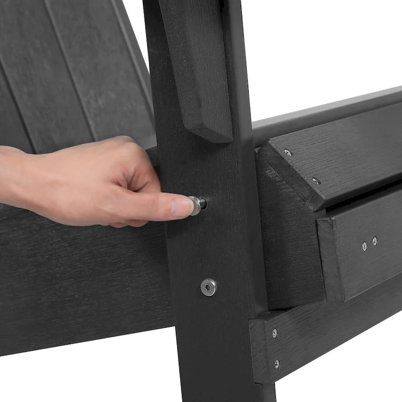 Chaise Adirondack pliante en polyéthylène avec ottoman coulissant