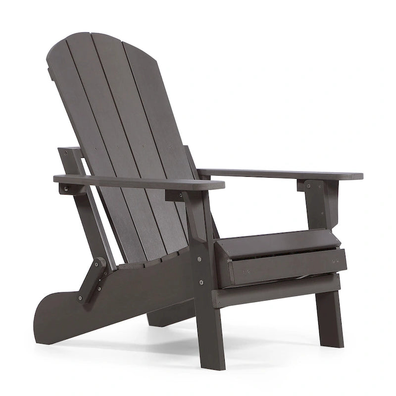 Chaise Adirondack pliante en polyéthylène avec ottoman coulissant